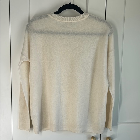 J Crew Cashmere Relaxed Crewneck Sweater - Cream | XXS - Picture 3 of 7